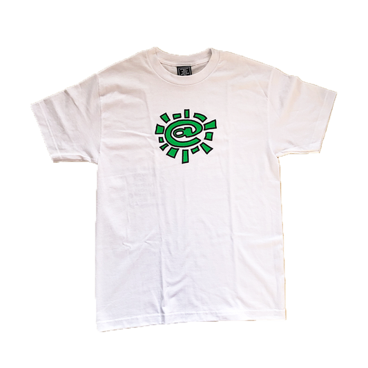 white @sun puff print  t-shirt