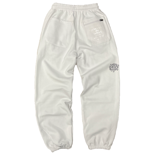 rel@xed embroidered white jogger