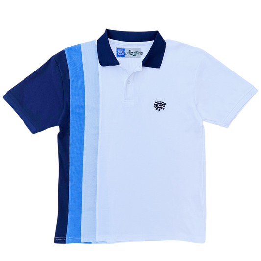highly education polo - white/multi blue