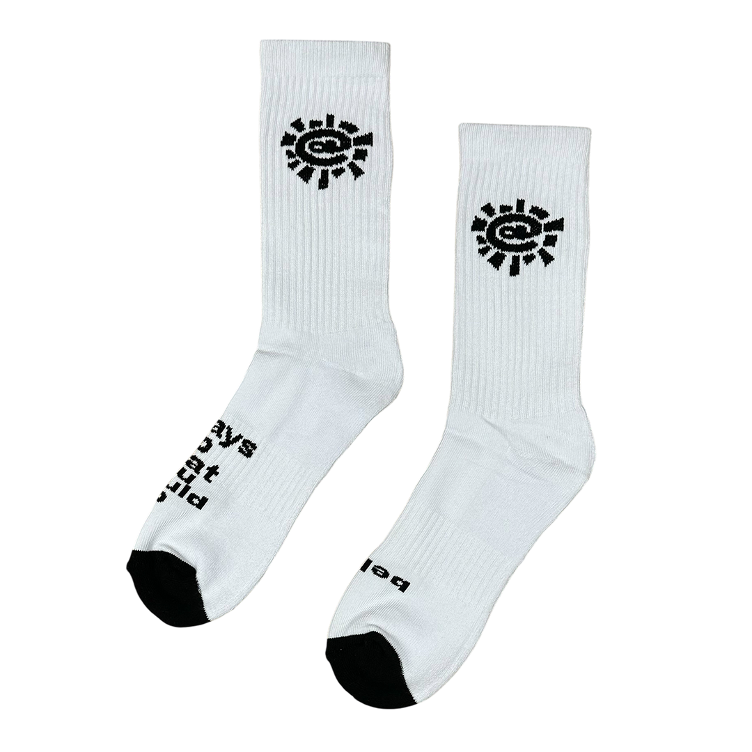 black @sun sock - white