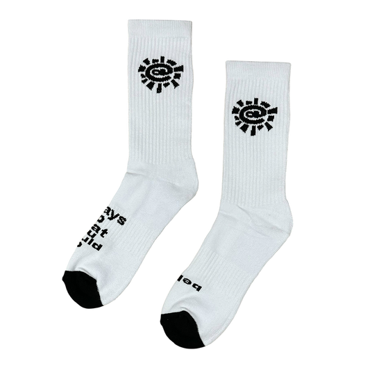 black @sun sock - white