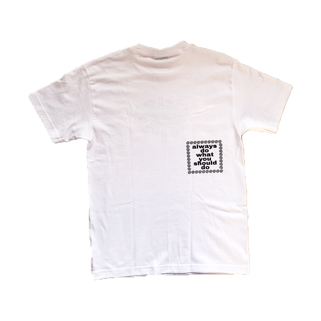 white @sun puff print  t-shirt