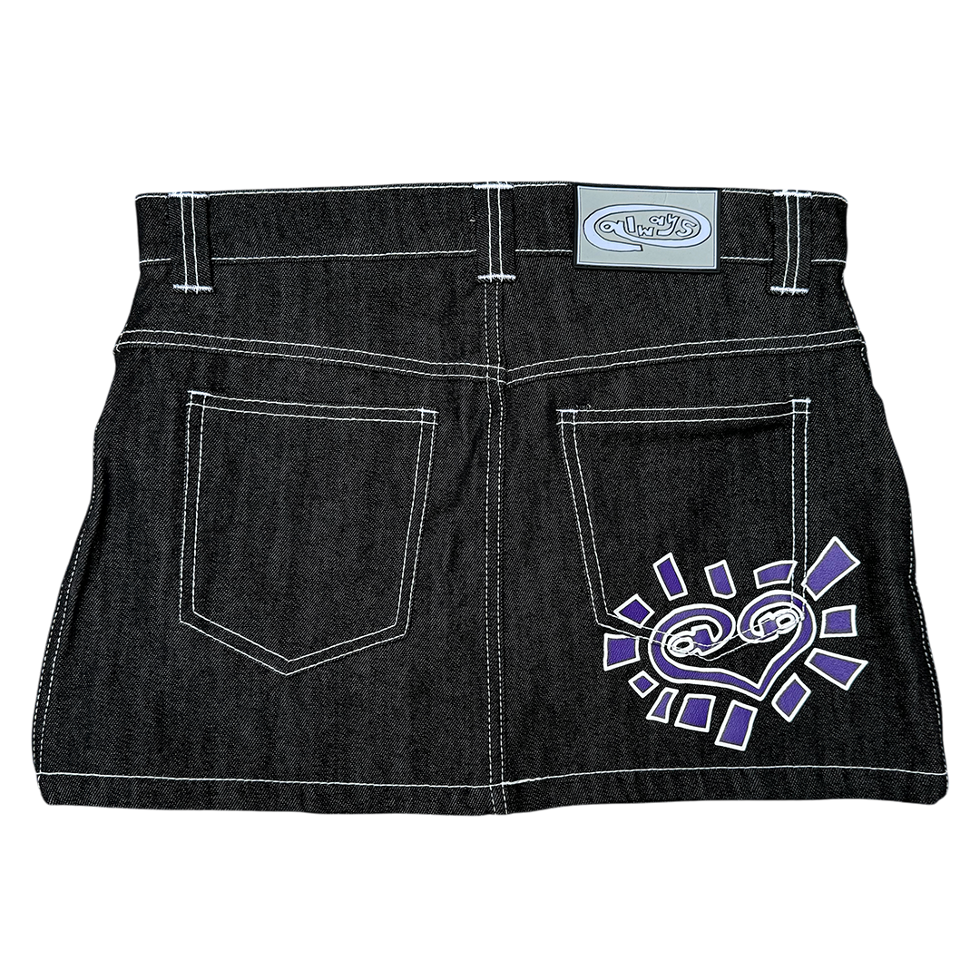 he@rt logo mini denim skirt